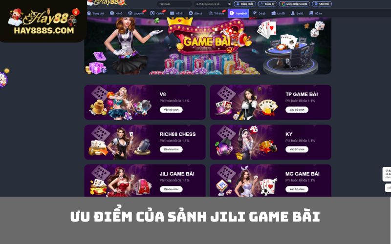 Ưu điểm của sảnh JILI game bài